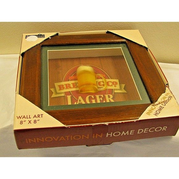 Atlantic Brewing Co Lager 8" X 8"  wall shadow box - Picture 2 of 5